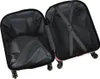 The interior of an open pink suitcase with black lining and straps. Anteprima dell’immagine prodotto