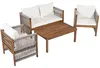 Loungeset Gartenmöbel Set 4-teilig aus Akazienholz & Produktbild-Vorschau 10