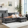 Merax Ecksofa L-Form 3-Sitzer mit Schlaffunktion, Produktbild-Vorschau 4
