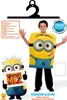 A child wearing a Minion Dave costume from Despicable Me 2, with a smaller Minion character and product information. Produktbild-Vorschau