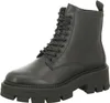 A black leather boot with laces and a thick sole. Náhľad obrázku produktu