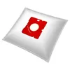 A white vacuum cleaner bag with a red connector piece. Náhľad obrázku produktu
