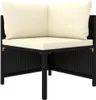 set 9 pezzi da giardino con cuscini in poly rattan nero Anteprima dell’immagine prodotto 3