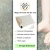 An advertisement for an 'EARTHLE' pillow, featuring product details and a human foot. Produktbild-Vorschau