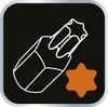 A stylized illustration of a screwdriver bit and a star-shaped object on a black background. Produktbild-Vorschau