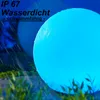 A glowing blue sphere in the rain, surrounded by grass. Produktbild-Vorschau