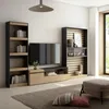 Wohnwand Wohnzimmer, 320x35x186cm, Elektrokamin XXL. Eiche Produktbild-Vorschau 2