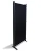 A black, four-panel room divider is shown standing upright against a white background. Produktbild-Vorschau
