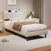 INONEFT, Somier con colchón, cama tapizada de 90x200 con Vista previa de la imagen del producto 3
