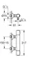 Technical drawing with dimensions of a shower fixture. Anteprima dell’immagine prodotto