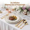 Besteck Set, 6 Personen Geschirrset, 24-teiliges Edelstahl Produktbild-Vorschau 6