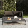 vidaXL Gartensofa mit Kissen Halbrundes Poly Rattan Produktbild-Vorschau 2