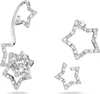 Swarovski Damen Ohrringe Ohrspange Set 3-teilig  Kristalle Produktbild-Vorschau 2