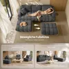 VASAGLE Modulares Sofa und Hocker Set, Chenille, Grau Produktbild-Vorschau 8