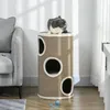 PawHut Kratztonne, Katzenkratzbaum mit 3 Höhlen, Spieltonne Produktbild-Vorschau 7
