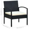 vidaXL Gartenstuhl mit Kissen Poly Rattan Schwarz - Sessel Produktbild-Vorschau 9