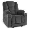 A dark gray fabric recliner chair with cup holders and a side pocket, shown against a white background. Produktbild-Vorschau