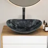 Puluomis Waschbecken Glas Aufsatzwaschbecken Waschschale Produktbild-Vorschau 2