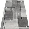 Abstrakt Design Teppich Kurzflor Wohnzimmer Beige Grau Rot, Produktbild-Vorschau 3