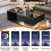 MODFU Couchtisch Schwarz Hochglanz mit Glas und Produktbild-Vorschau 2