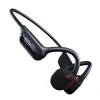 A pair of black bone conduction headphones with a digital display showing battery percentage and Bluetooth connection. Produktbild-Vorschau