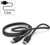 A black HDMI cable coiled on a white background with a graphic indicating its length. Voir les images du produit