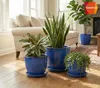Keramik Untersetzer Royal Blau Ø 40cm XXL Blumenkübel Produktbild-Vorschau 6