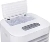 A white ice maker filled with ice cubes, with its lid open. Produktbild-Vorschau