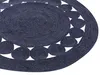 BELIANI Teppich Dunkelblau Jute Rund ⌀ 120 cm Kurzflor Produktbild-Vorschau 5