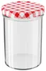 WELLGRO Einmachgläser rot kariert 435ml mit Schraubdeckel - Produktbild-Vorschau 2