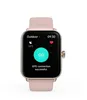 A smartwatch with a pink band and gold casing is displayed against a white background. The watch face shows an outdoor activity screen with GPS connection successful. Náhled obrázku produktu