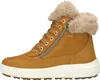 A side view of a brown winter boot with fur trim. Produktbild-Vorschau