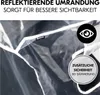 Close-up of a transparent rain cover for a stroller, with text overlays highlighting features. Anteprima dell’immagine prodotto