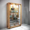 LumoMini Vitrinenschrank 2 Glastüren Buche Nachbildung. Produktbild-Vorschau 3