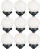 9er Set LED Solarkugel weiß, Erdspieß, DxH 10x38 cm Produktbild-Vorschau 1