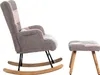 OKWISH Fauteuil à Bascule avec Repose-Pieds et Coussin Voir les images du produit 9