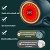 A close-up marketing image of a mug warmer, highlighting its features with text and diagrams. Produktbild-Vorschau