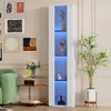 Merax Glasvitrine mit LED, App & Fernbedienung, Acryltüren Produktbild-Vorschau 2