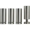 Four silver cylindrical objects, three of which are identical and stand upright, while the fourth has a threaded screw extending from its base. Produktbild-Vorschau
