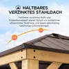 Close-up of a gazebo roof with text describing its features. Produktbild-Vorschau