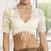 Nina von C. Dirndl Bluse halbarm Spitze floral Champagner Produktbild-Vorschau 6