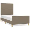 The Living Store Bettgestell mit Kopfteil Taupe 90x190 cm Produktbild-Vorschau 3