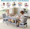 COSTWAY Kindertisch mit 2 Stühlen, Maltisch 5 in 1 mit Produktbild-Vorschau 5