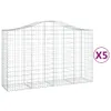 vidaXL Gabionen mit Hochbogen 5 Stk. 200x50x120/140cm Produktbild-Vorschau 3