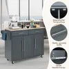 A kitchen island cart with various features highlighted. Produktbild-Vorschau