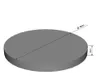 A 3D rendering of a circular cushion with dimensions indicated. Náhled obrázku produktu