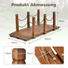 COSTWAY Drevený most s plastovým zábradlím, záhradný mostík Náhľad obrázku produktu 3