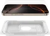 A screen protector is shown above an iPhone, and below is a white plastic tray. Anteprima dell’immagine prodotto