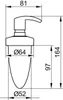 Technical drawing with dimensions of a soap dispenser pump. Anteprima dell’immagine prodotto