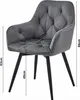 Sedia JORK360 - velluto beige scuro / gambe nere x 2 Anteprima dell’immagine prodotto 5
